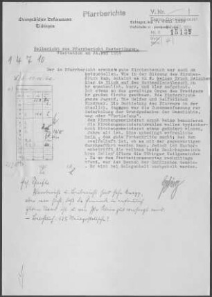Kusterdingen: Pfarrbericht 1959