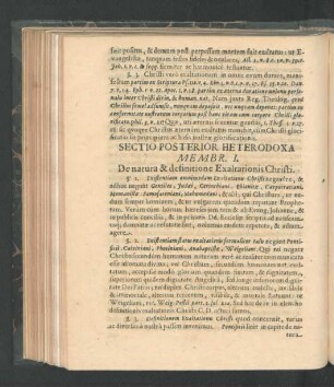 Membr. I. De natura & definitione Exaltationis Christi.