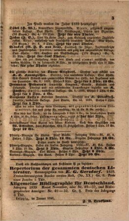 Bibliographischer Anzeiger. 1840, 1 - 26