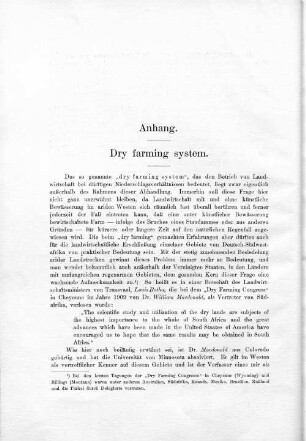 Anhang. Dry farming system.