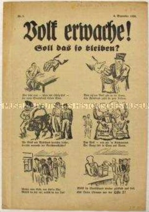 Flugschrift der DNVP gegen die Sozialdemokratie mit einem Aufruf zur Reichstagswahl 1930