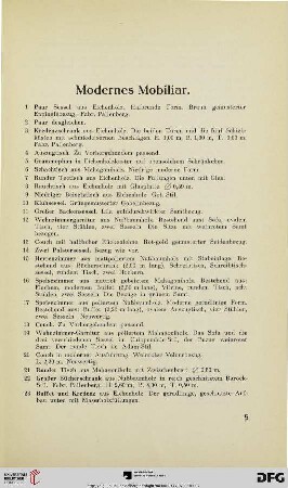 Modernes Mobiliar (Nr. 1-96)