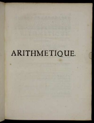 Arithmetique.