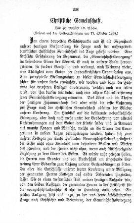 Christliche Gemeinschaft.