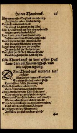 Wie Theurdanck zu dem ersten Paß kam/ darauff Fürwittig saß/ und wie es ihm erging.