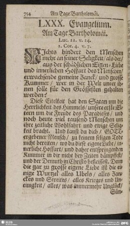 LXXX. Evangelium. Am Tage Bartholomäi