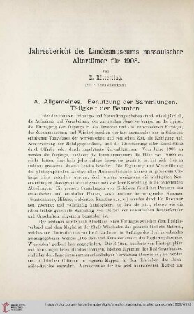 39: Jahresbericht des Landesmuseums nassauischer Altertümer für 1908