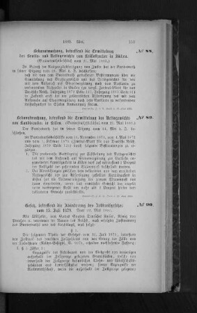 No. 90. Gesetz, betreffend die Abänderung des Zolltarifgesetzes vom 15. Juli 18