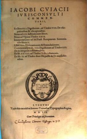 Commentarii ex libro Digestorum