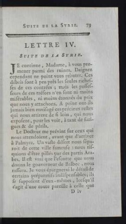 Lettre IV. Suite De La Syrie.