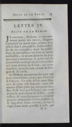 Lettre IV. Suite De La Syrie.
