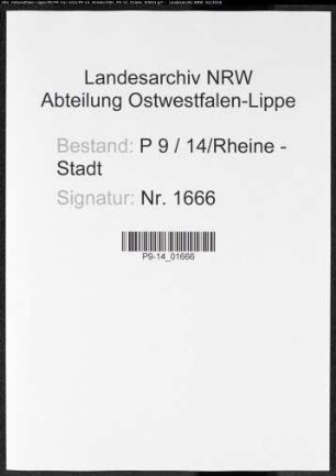 Sterberegister Standesamt Rheine-Stadt