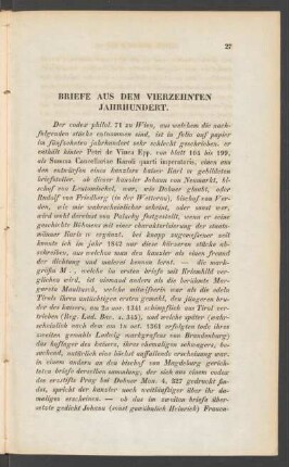 Briefe Aus Dem Vierzehnten Jahrhundert.