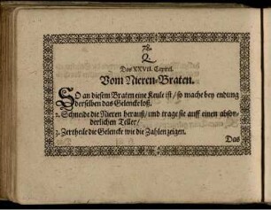 das XXVII. Capitel. Vom Nieren-Braten