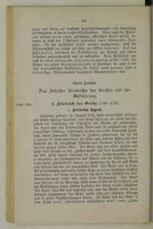 Vierte Periode. Zeitalter Friedrichs des Großen und der Aufklärung