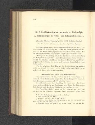 Die Affinitätskonstanten amphoterer Elektrolyte II.