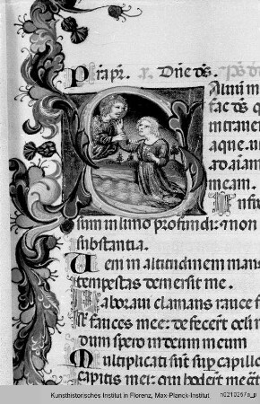 Breviarium Fratrum Minorum cum psalterio et kalendario : Textseite mit vegetabiler Randseitenbordüre und historisierter Initiale S