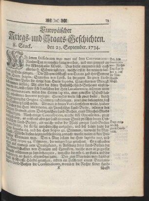 8. Stuck. den 23. September. 1734.