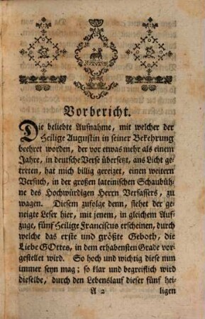Geistliche Schaubühne Oder: Das Geboth der Liebe Gottes durch fünf Heilige Franciscus in eben so vielen Betrachtungen vorgestellet