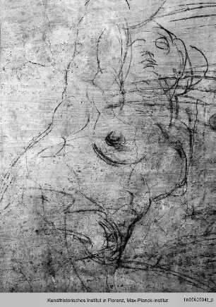 Wandzeichnungen an der Südwand: Figurenstudien : Weibliche Figur