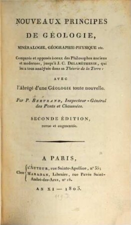 Nouveaux principes de Geologie