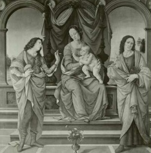 Maria mit dem Kinde, dem heiligen Sebastian und dem Evangelisten Johannes