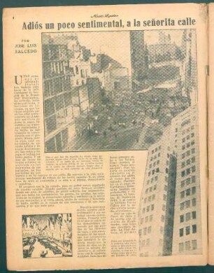 Adiós un poco sentimental, a la señorita calle Corrientes en su desposorio con el progreso