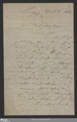 Brief von Rudolf Weigel vom 27.07.1860