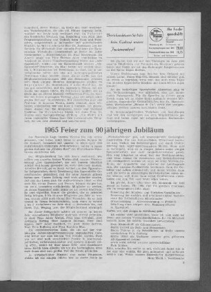 1965 Feier zum 90 jährigen Jubiläum