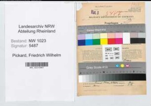 Entnazifizierung Friedrich Wilhelm Pickard , geb. 26.05.1898 (Kaufmaennischer Angestellter)