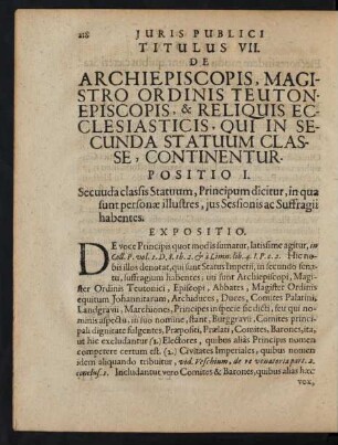 Titulus VII. De Archiepiscopis, Magistro Ordinis Teuton. Episcopis, & Reliquis Ecclesiasticis, Qui In Secunda Statuum Classe, Continentur.