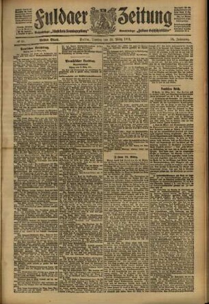 Erste Ausgabe vom Montag, den 20. März 1911.