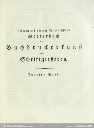 Allgemeines theoretisch-practisches Wörterbuch der Buchdruckerkunst und Schriftgießerey