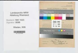 Entnazifizierung Willi Wieden , geb. 20.01.1903 (Fuhrunternehmer)
