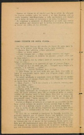 VI - Como fuente de agua clara...