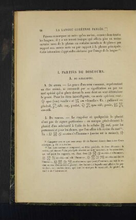 I. Parties du discours.
