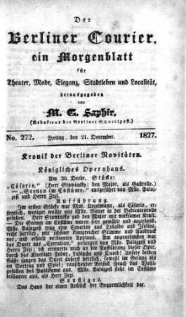 No. 272, Freitag, den 21. December 1827