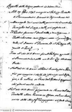 Ristretto delle Notizie spettanti ad Andrea Vici
