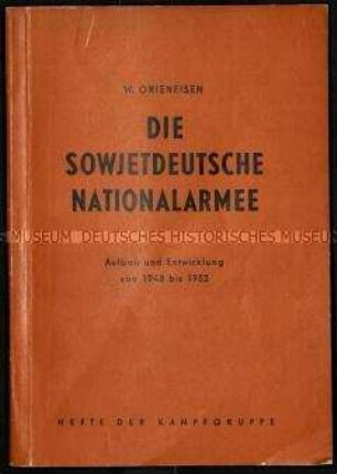 Aufbau und Entwicklung der sowjetischen Nationalarmee von 1948 -1952