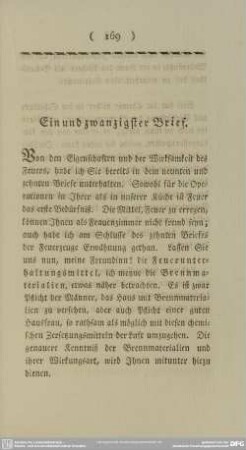 Einundzwanzigster Brief