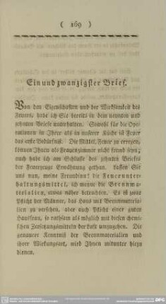 Einundzwanzigster Brief