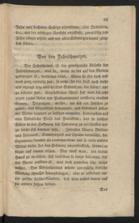 Von den Zahnschmerzen.
