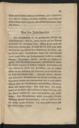 Von den Zahnschmerzen.