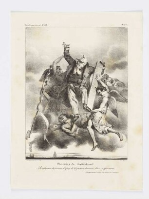 Ascension du constitutionnel, erschienen in: "La Caricature", Nr.173 , Paris 1834
