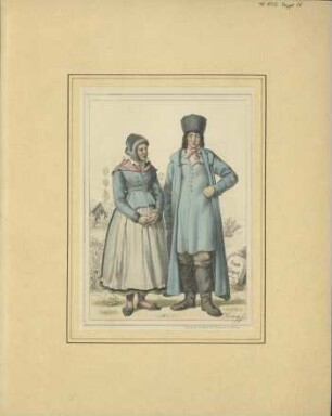 Bauersleute aus Ober-Schlesien : kolorierte Lithographie
