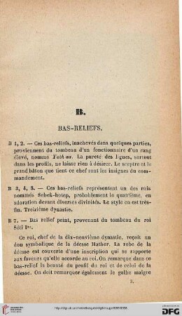 B: Bas-reliefs