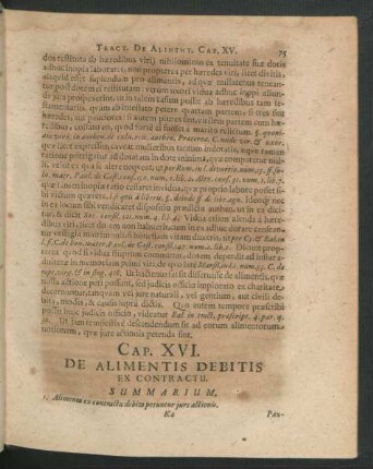 Cap. XVI. De Alimentis Debitis Ex Contractu.