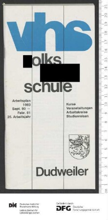 Programm 1. Semester 1980/1981