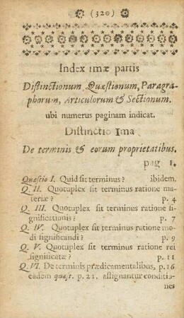 Index imae partis Distinctionum, Quaestionum, Paragraphorum, Articulorum & Sectionum, ...