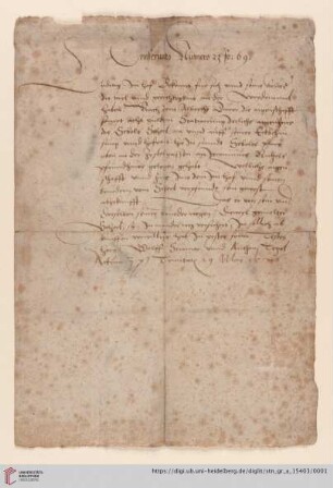Urkunde auf die Ablösung des auf Dürers Haus liegenden Eigengeldes